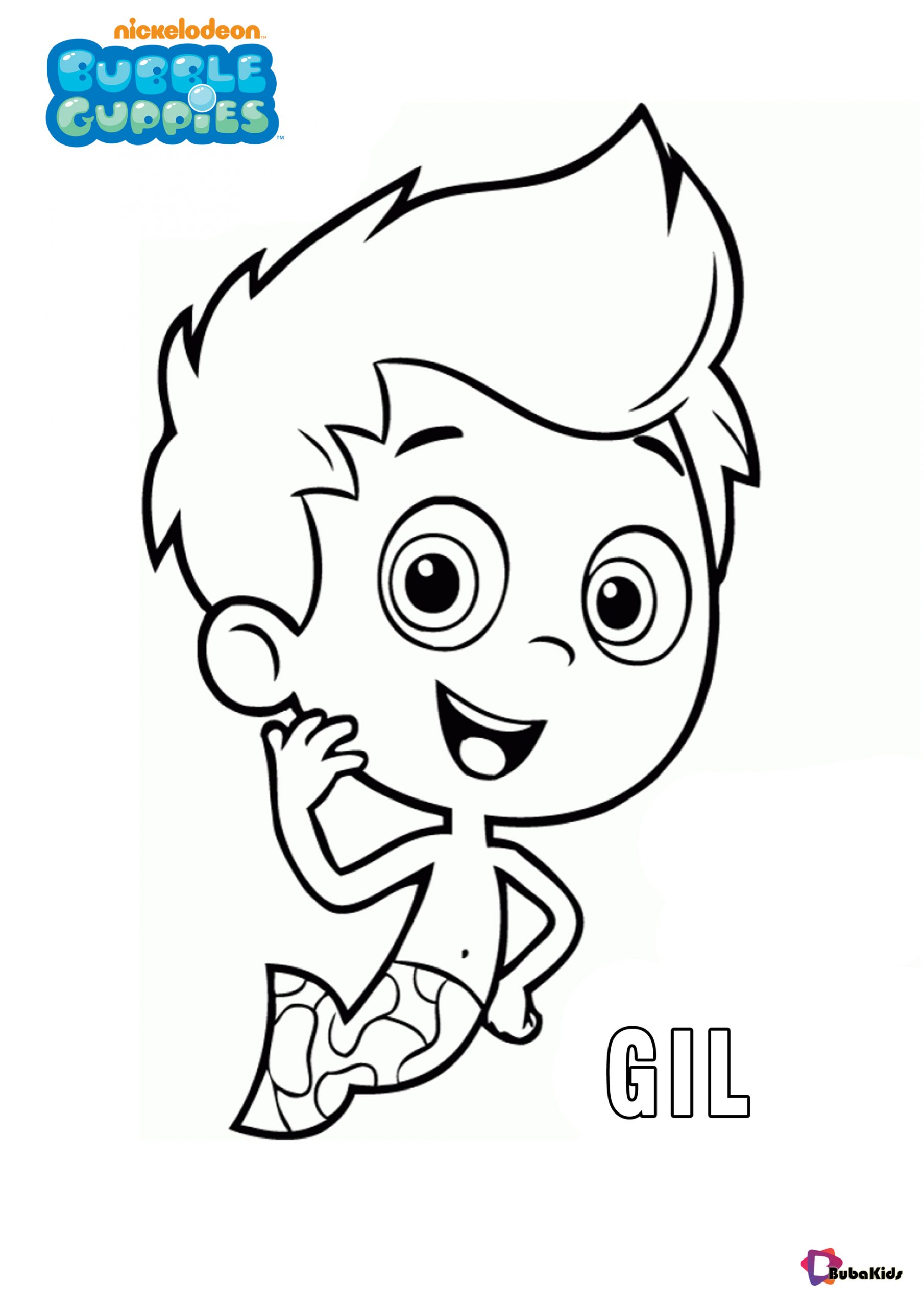 Free and Printable Bubble Guppies character Gil coloring pages Wallpaper