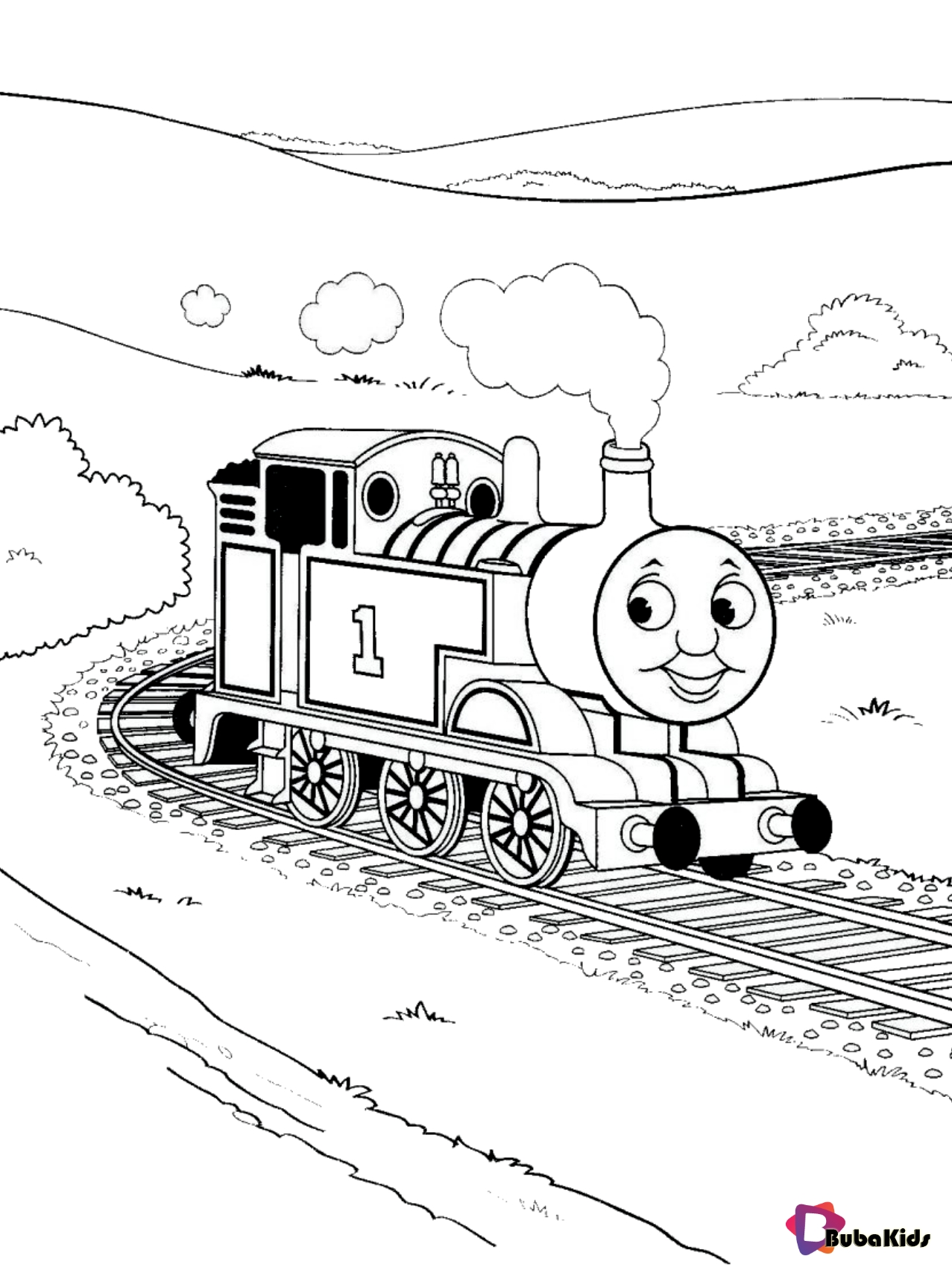 Thomas The Tank Engine coloring page for kids Wallpaper