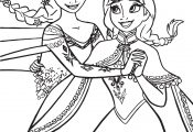 Anna and Elsa Coloring Page