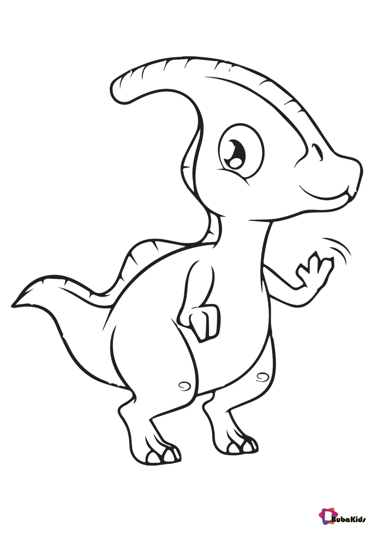 Baby dinosaur Parasaurolophus coloring sheet Wallpaper