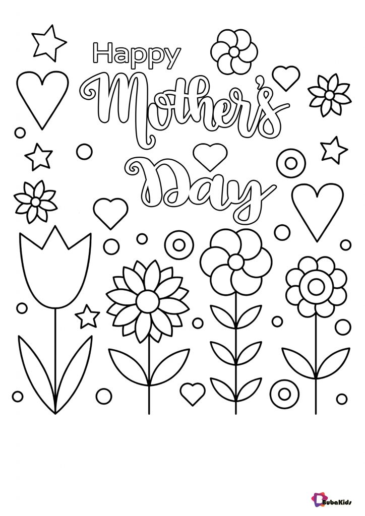 Download Happy mother's day coloring pages happy tulips flowers ...