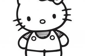 Hello Kitty Cute Coloring Page For Girls