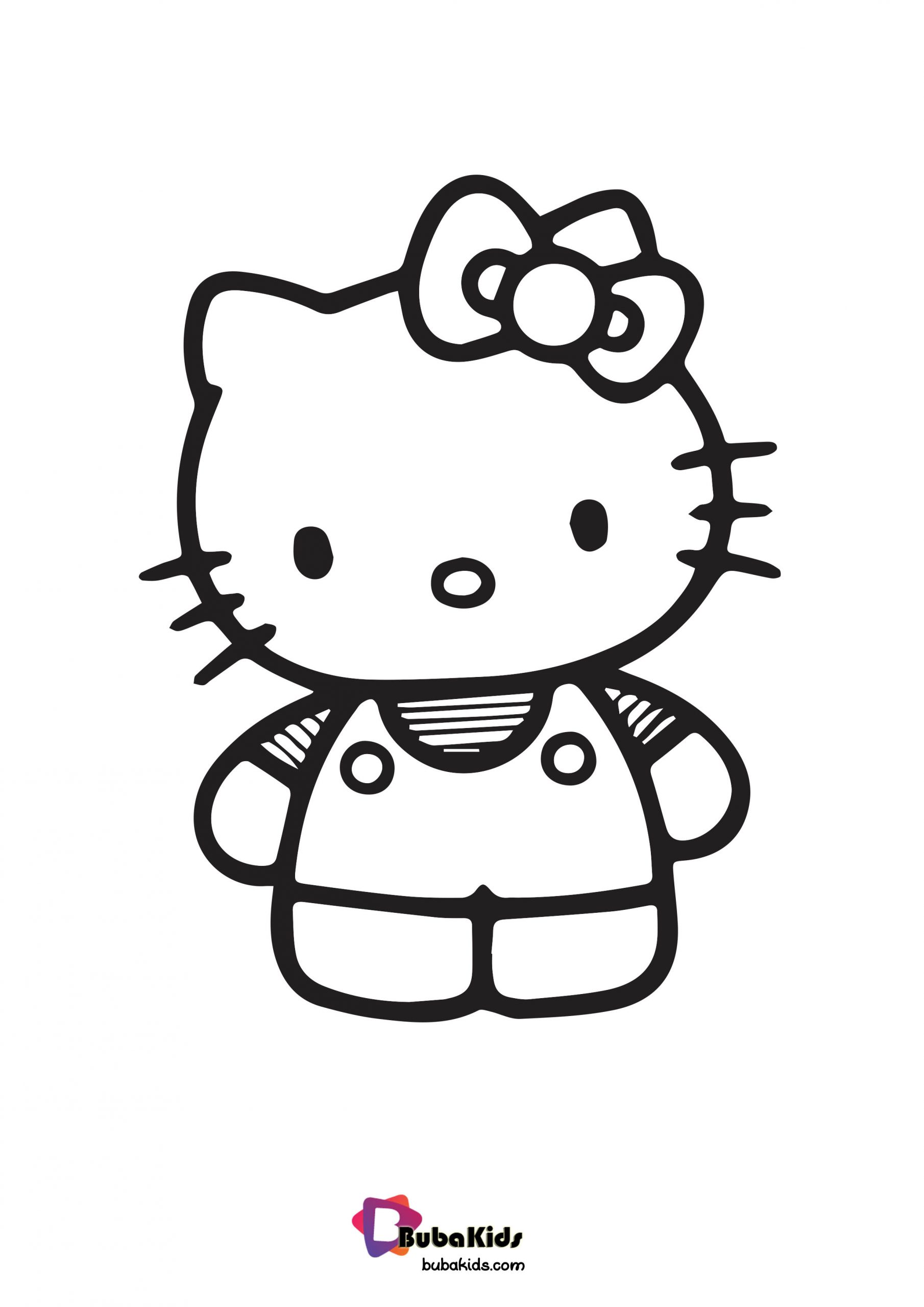 Hello Kitty Cute Coloring Page For Girls Wallpaper