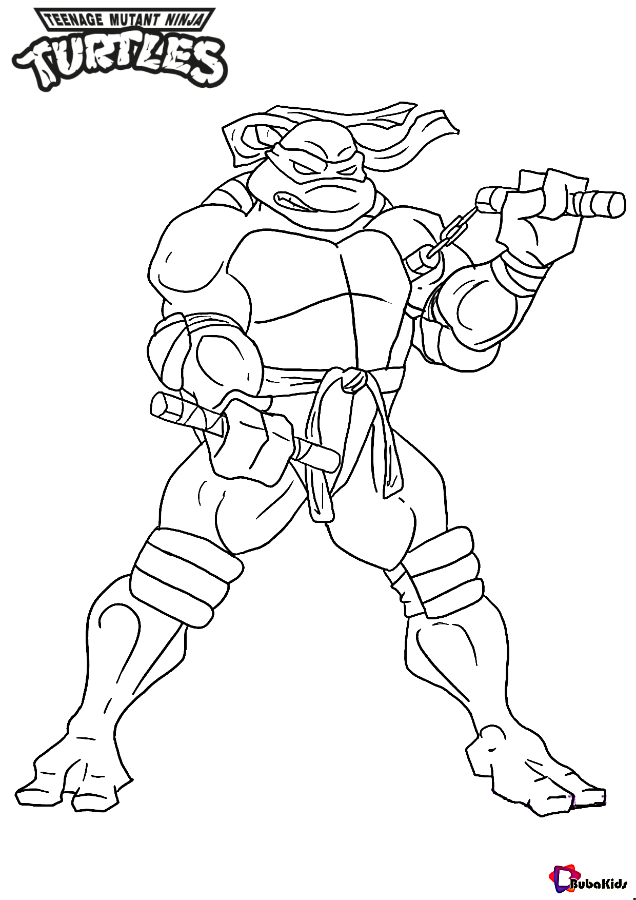 Teenage mutant ninja turtles michelangelo nunchaku weapon coloring pages Wallpaper