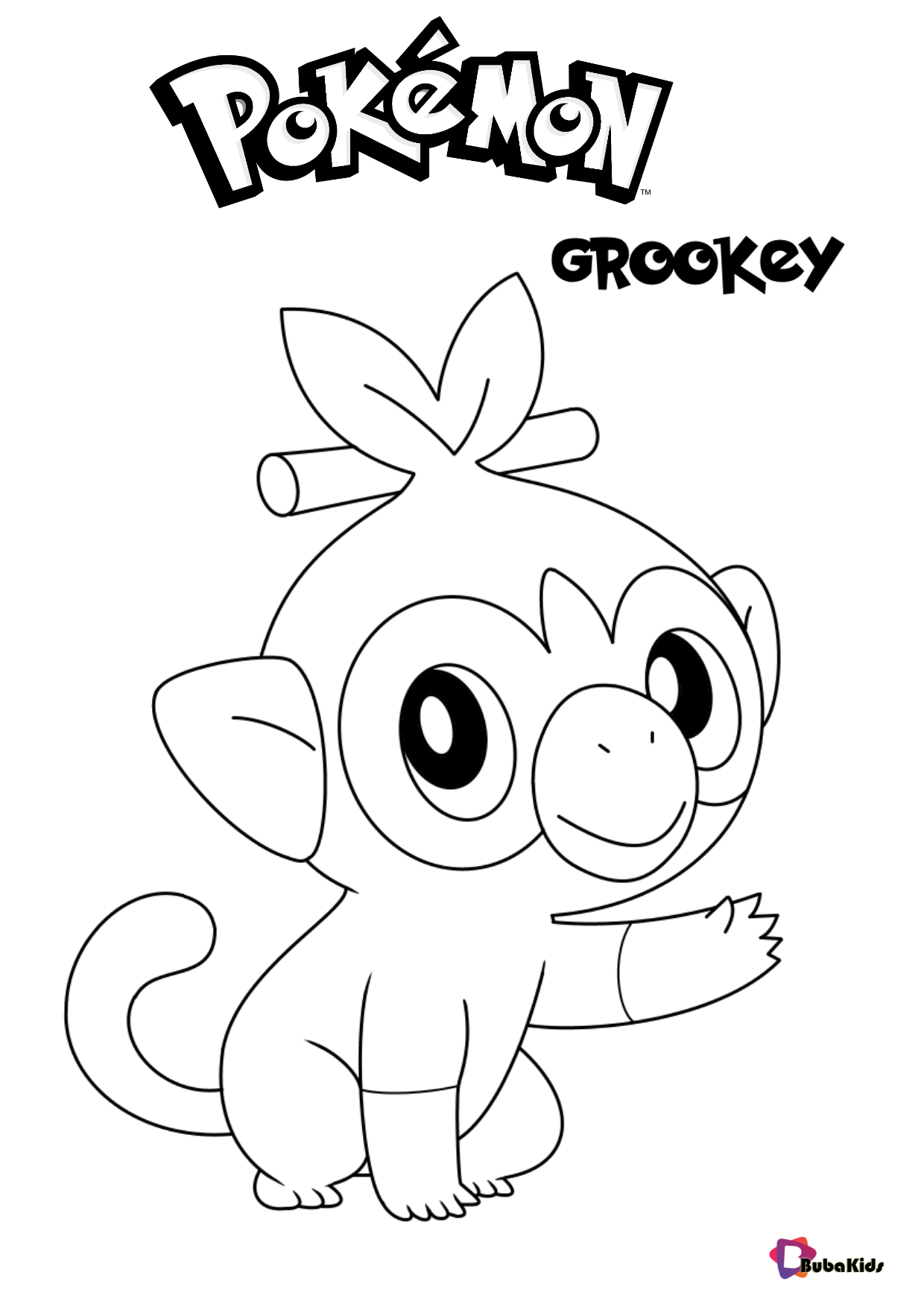 Pokemon Grookey coloring pages Wallpaper