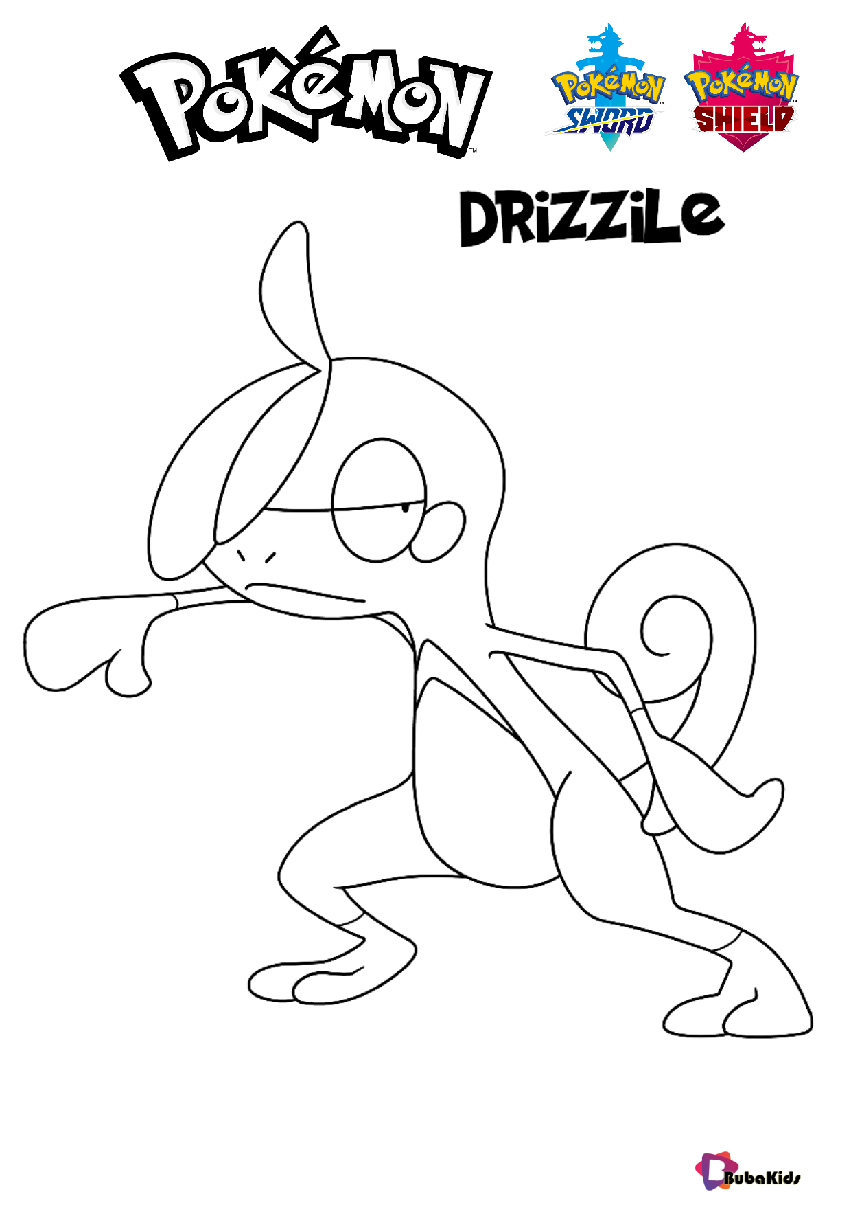 Pokemon Sword and Shield Pokemon Drizzile coloring pages Wallpaper