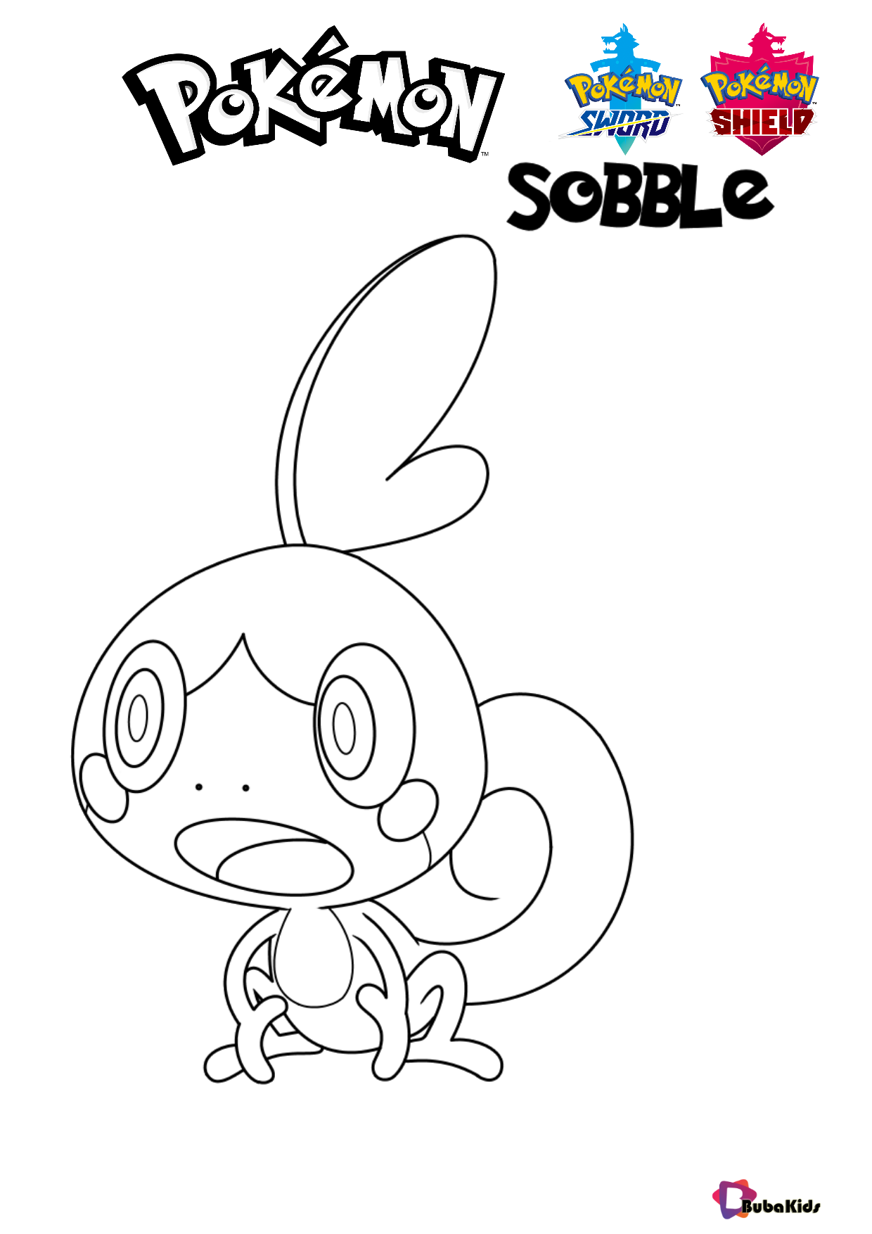Pokemon Sword and Shield Pokemon Sobble coloring pages Wallpaper