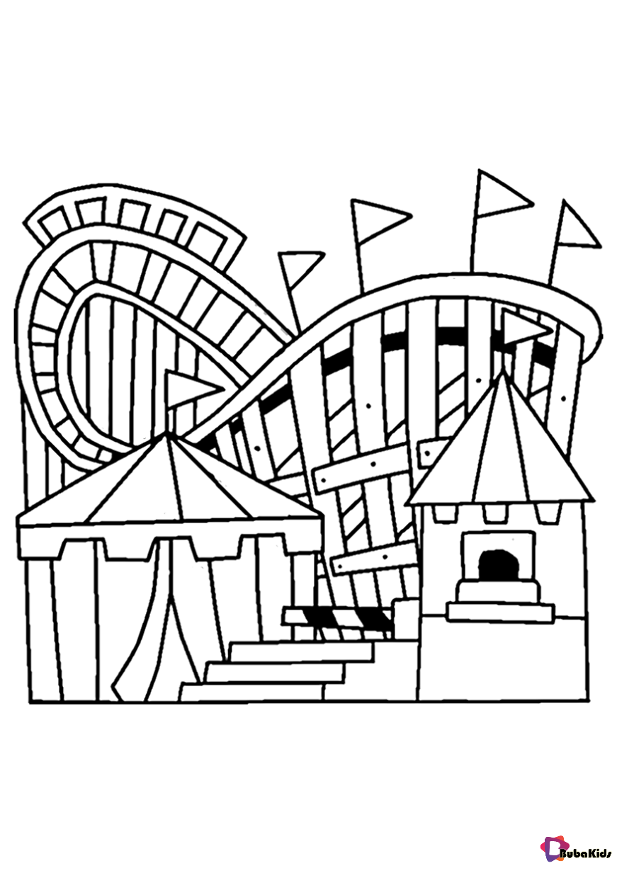 Amusement park theme park coloring page