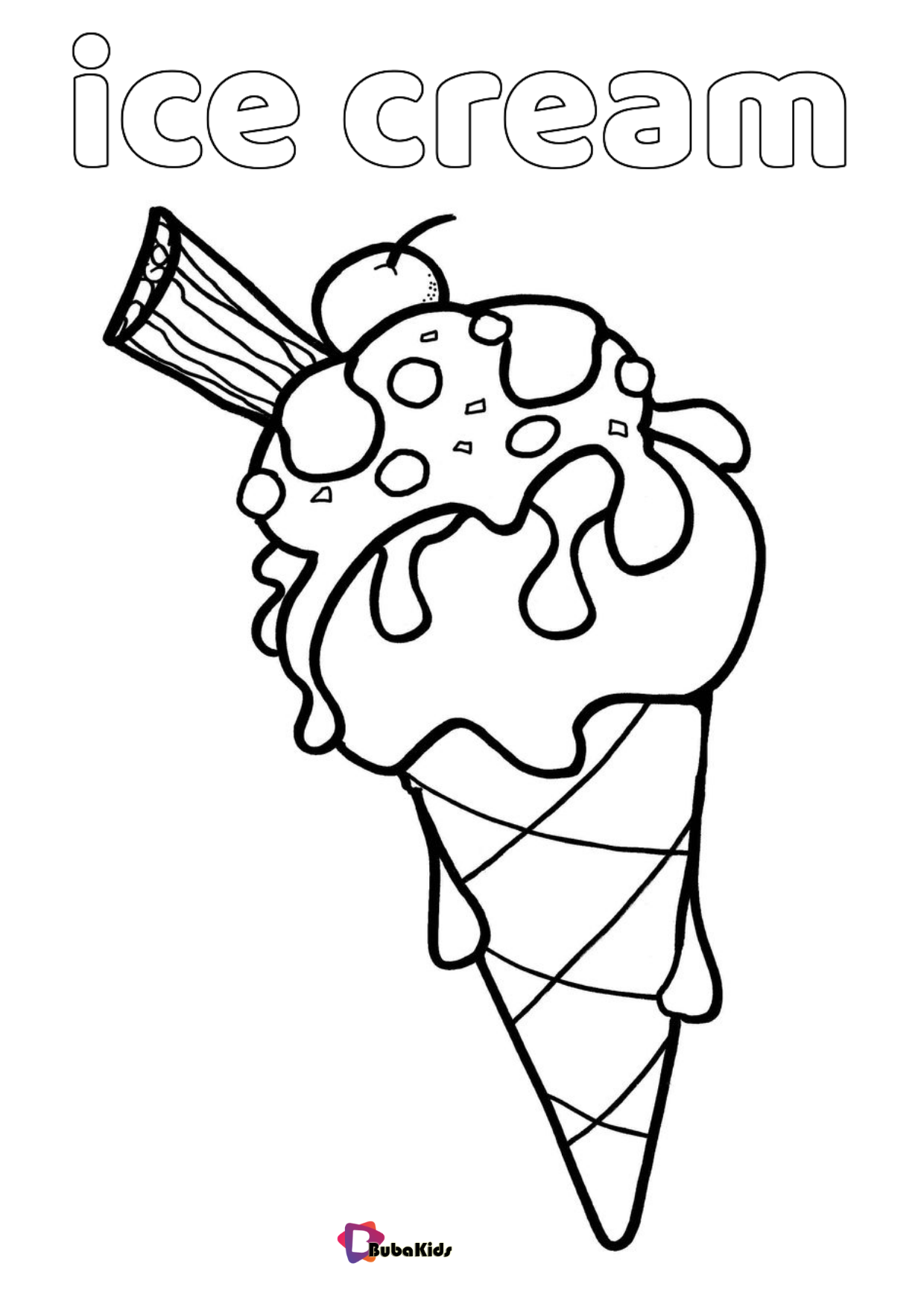 Free download and printable Ice Cream coloring page Wallpaper