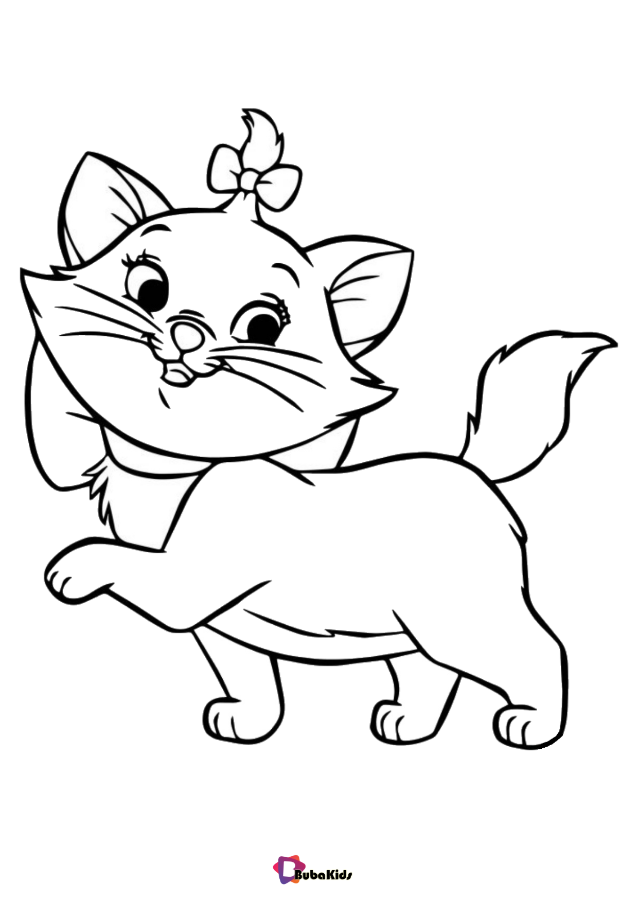 Cut lovely cat coloring page Wallpaper