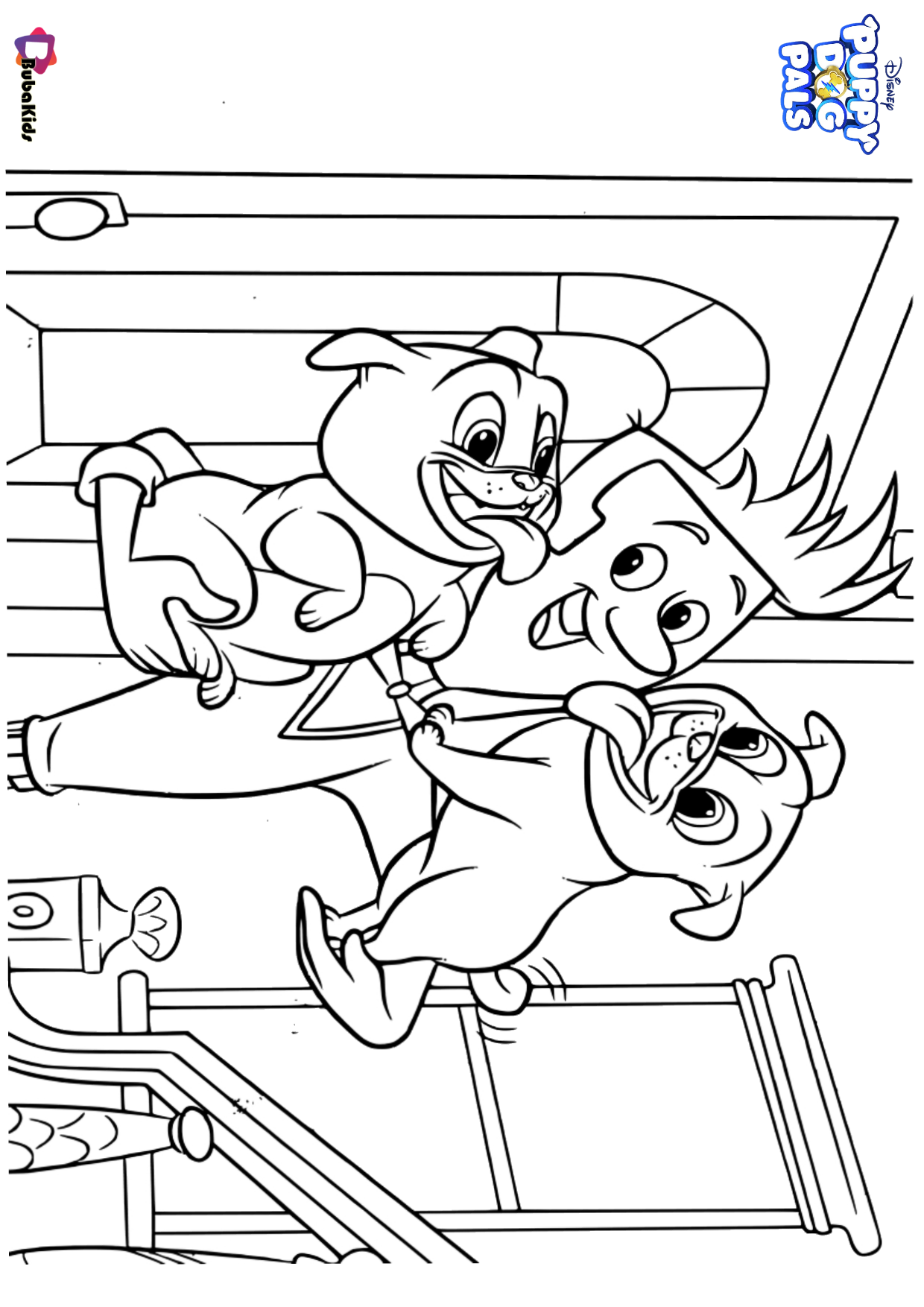 Free download to print Disney Puppy Dog Pals coloring page