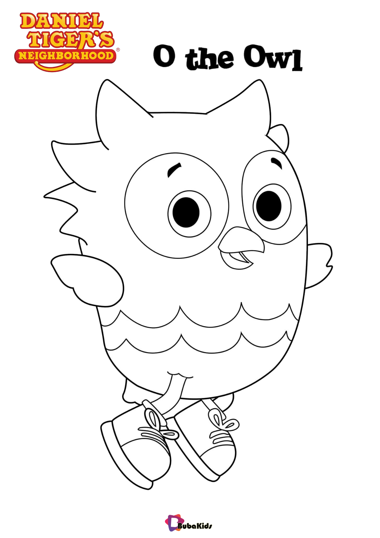 O the owl character from tv series Daniel Tiger’s Neighborhood coloring page Wallpaper