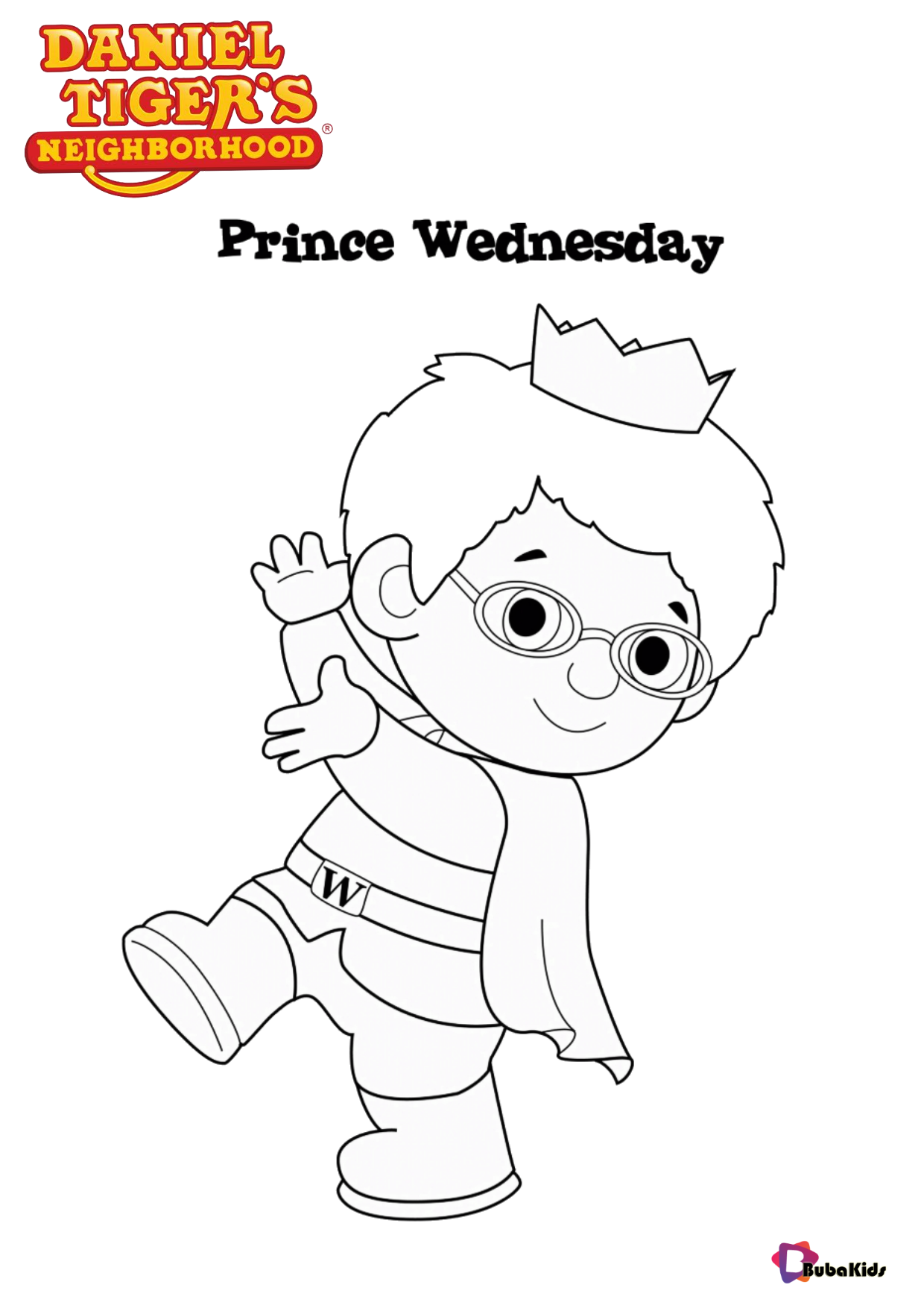 Prince Wednesday coloring page tv serial Daniel Tiger’s Neighborhood Wallpaper