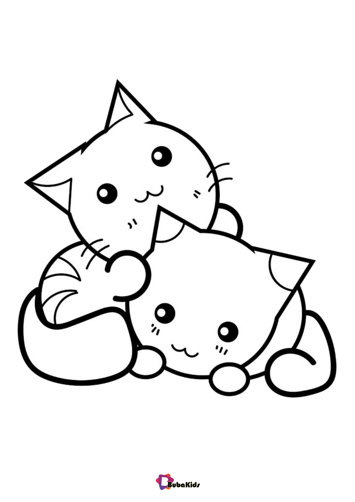 Cute Kittens Coloring Pages Bubakids Cat Animal Coloring BubaKids