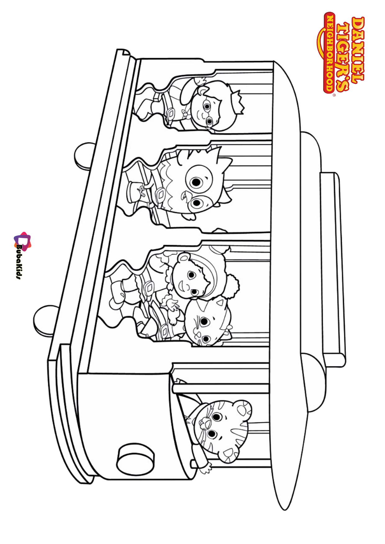 Daniel Tiger’s Neighborhood trolley coloring page children tv serials Wallpaper