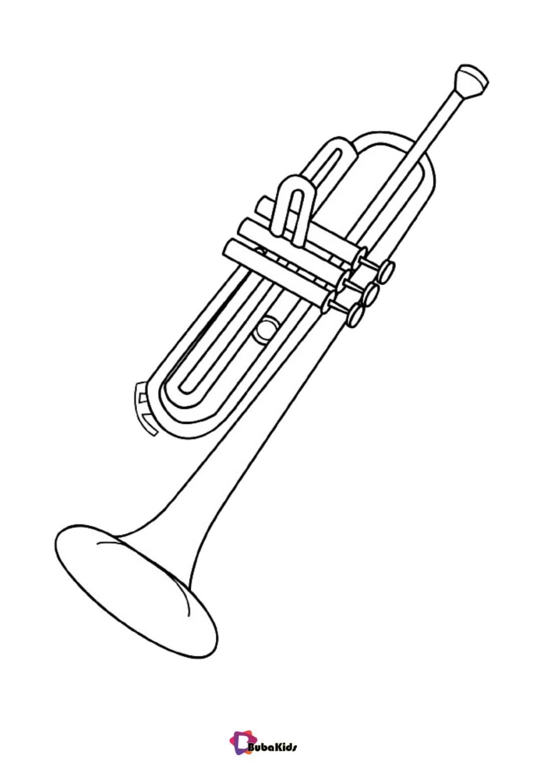 Musical instrument Trumpet coloring pages | BubaKids.com