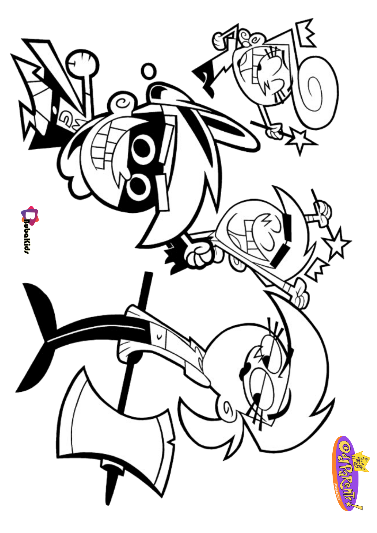 The fairly oddparents nick jr cartoon tv series coloring page Wallpaper
