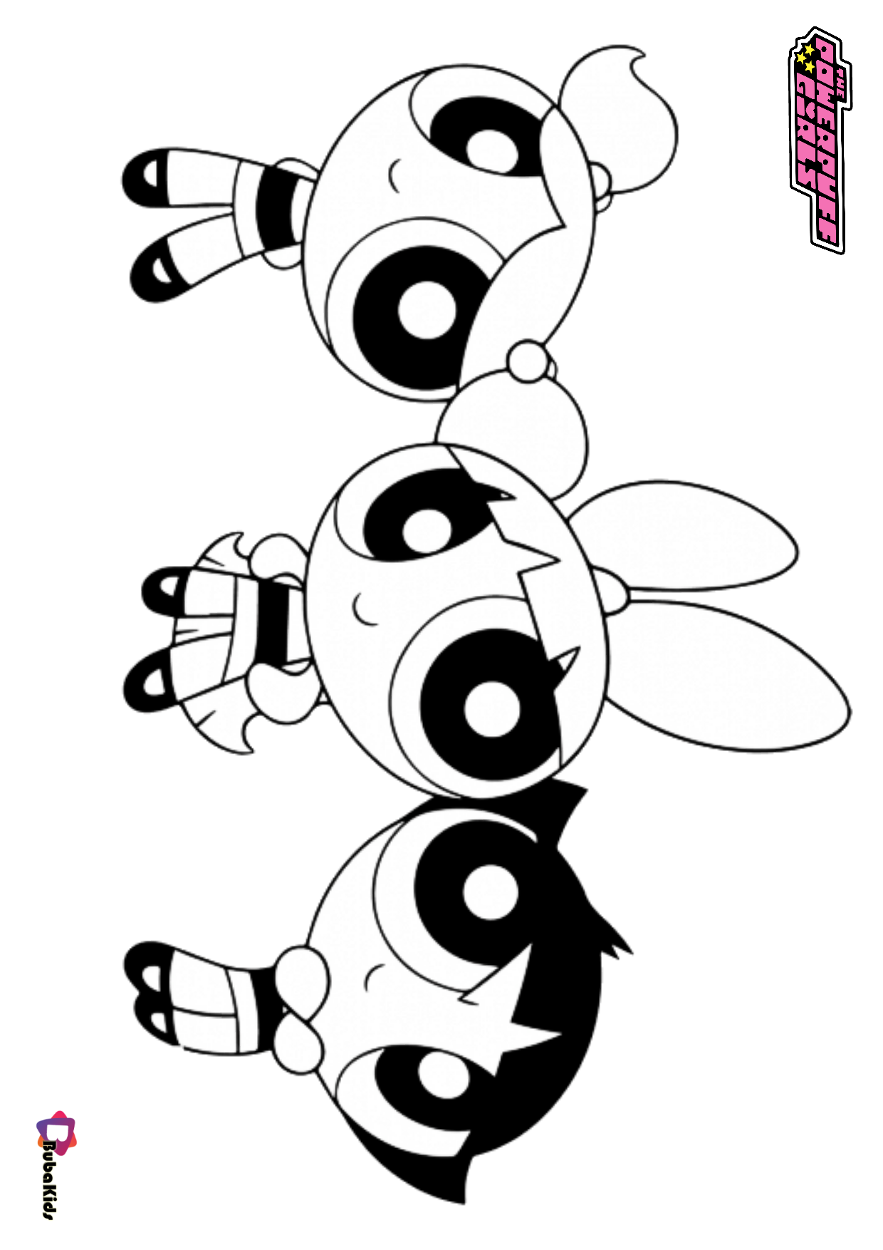 The Powerpuff Girls Blossom Bubbles Butercup free coloring page Wallpaper