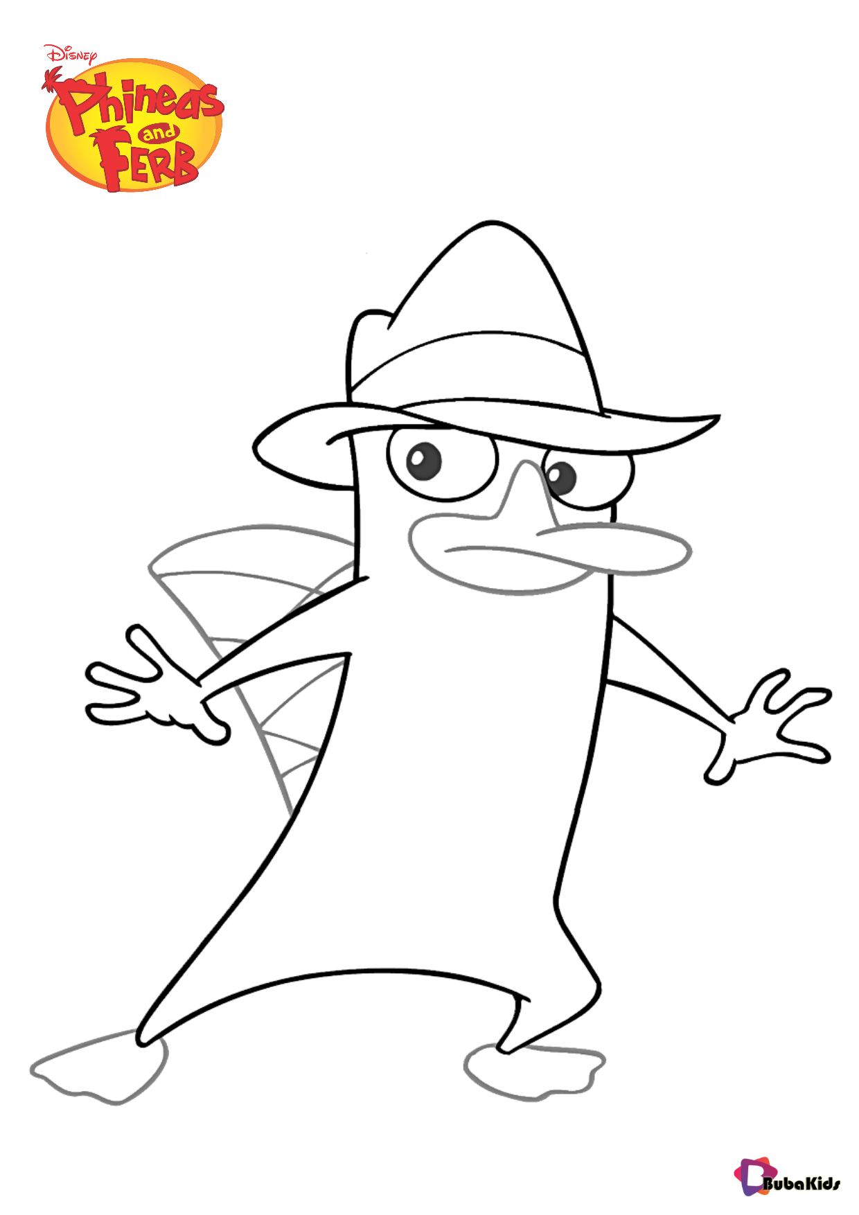 Perry the Platypus coloring page Phineas and Ferb Wallpaper