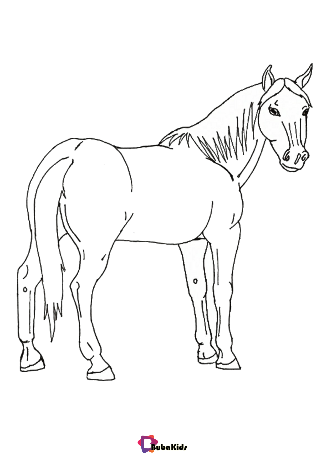 Horse Animal coloring page Wallpaper