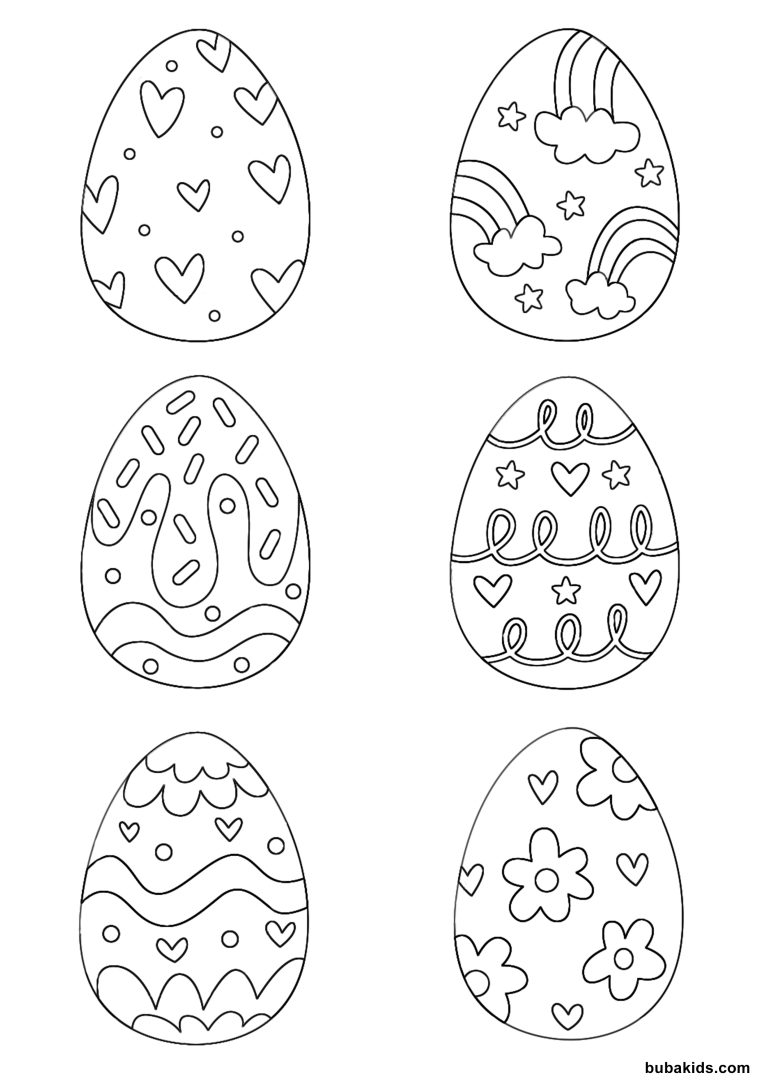 Free printable easter eggs coloring page | BubaKids.com