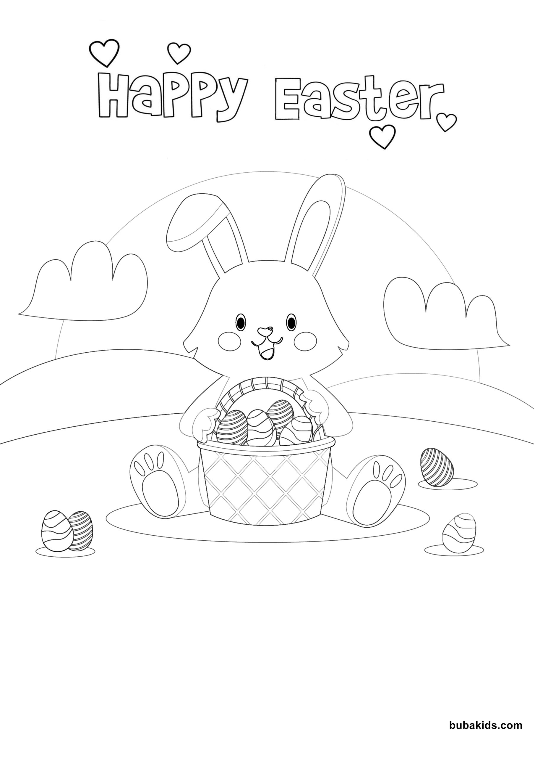 Happy Easter 2022 Bunny and Eggs Wallpaper