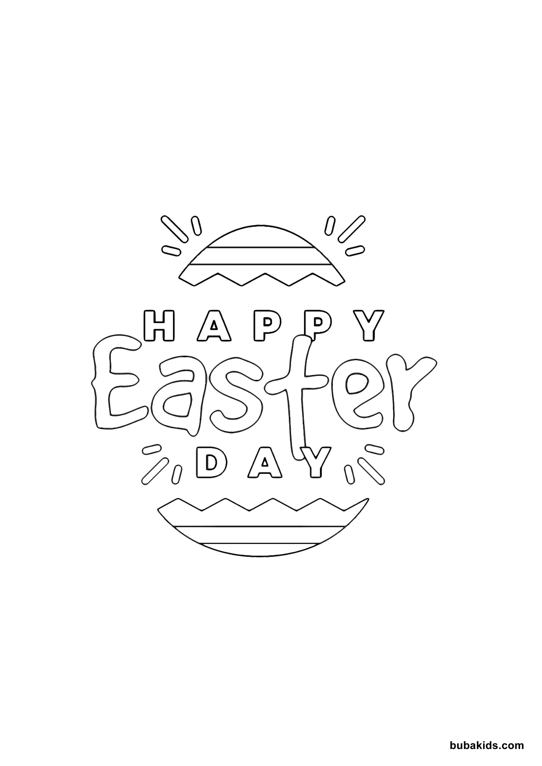 Happy easter day coloring page