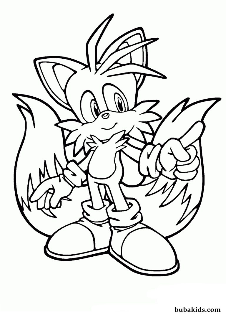 Coloring page Miles Tails Prower | BubaKids.com