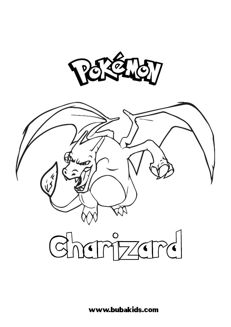 Amazing Charizard Free Pokemon Coloring Page For Kids Wallpaper