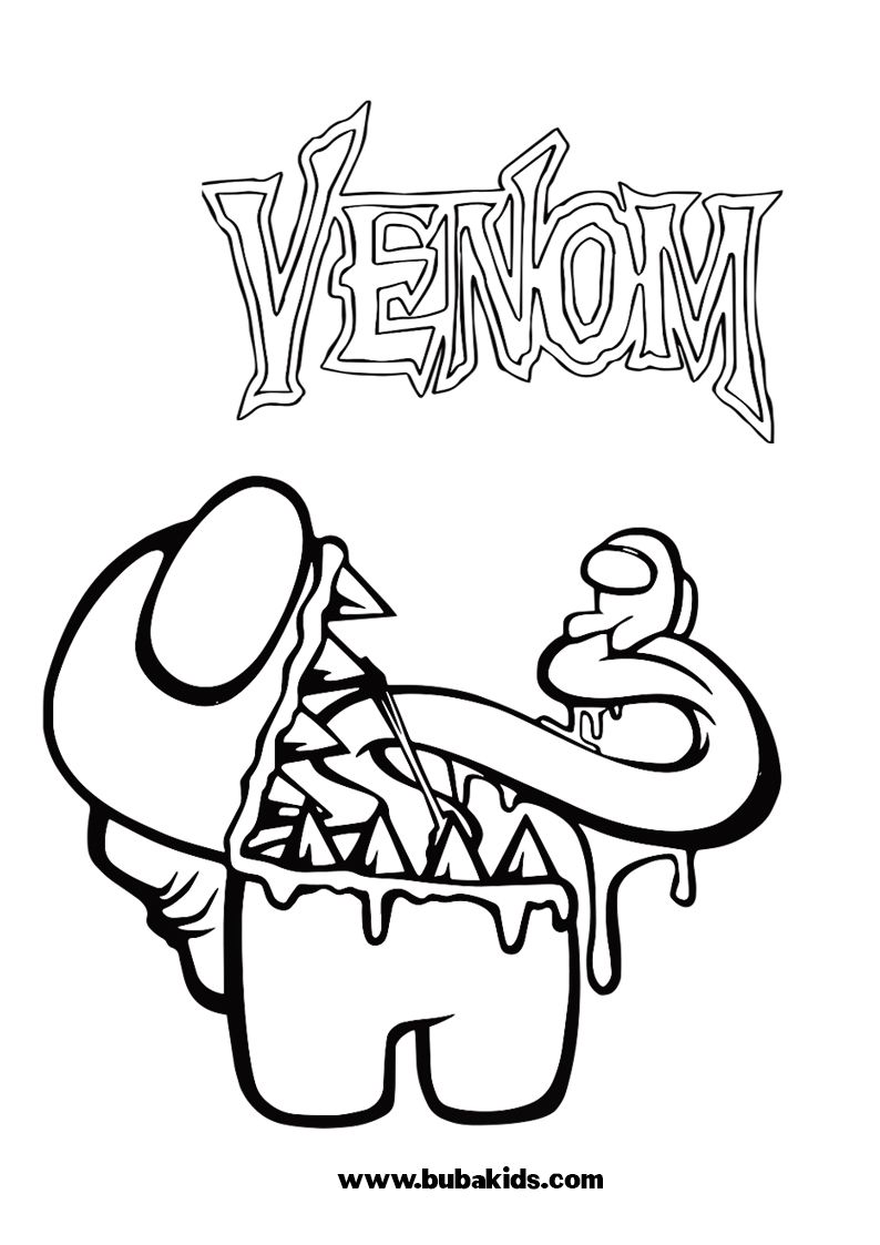 Among Us Venom Coloring Page Printable Free Wallpaper