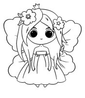 Cute little princess with fairy coloring page bubakids