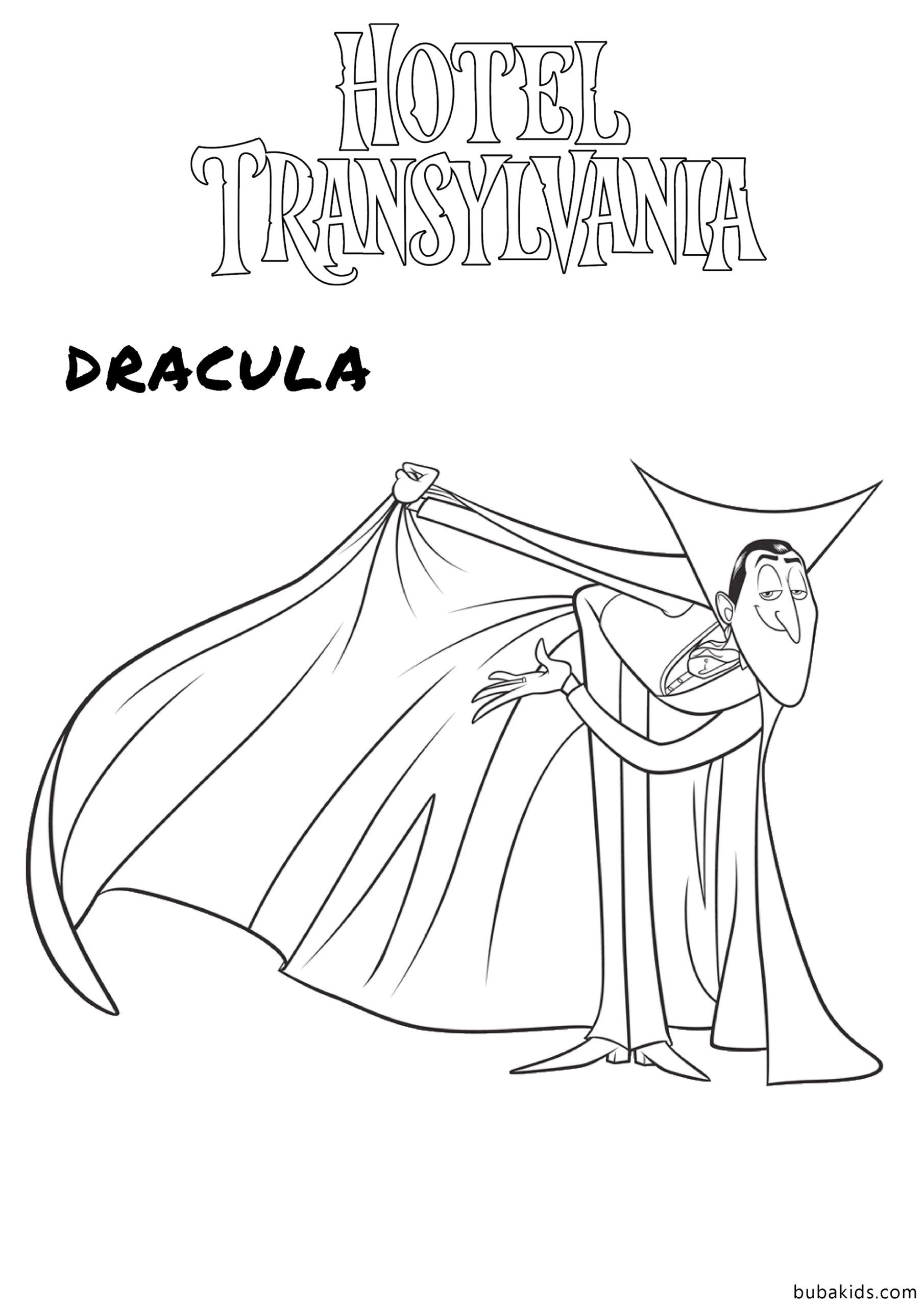 Dracula hotel transylvania 2022 transformania coloring page