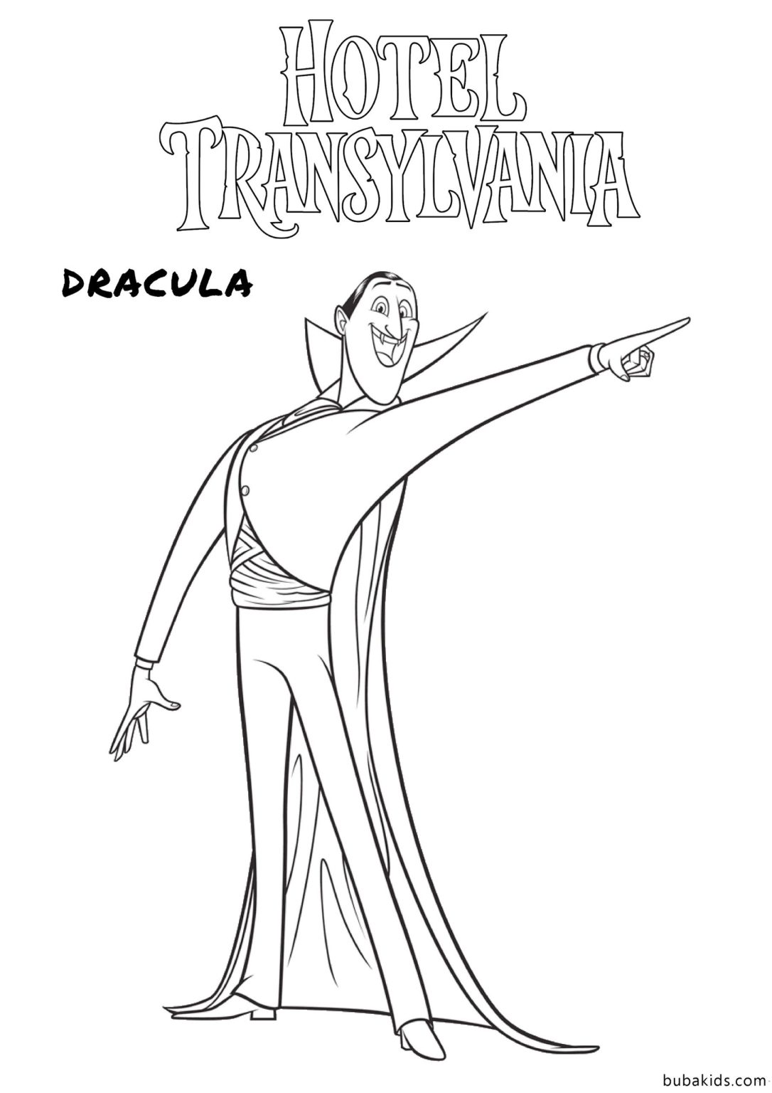 Dracula Hotel Transylvania 4 Coloring Page Transformania | BubaKids.com