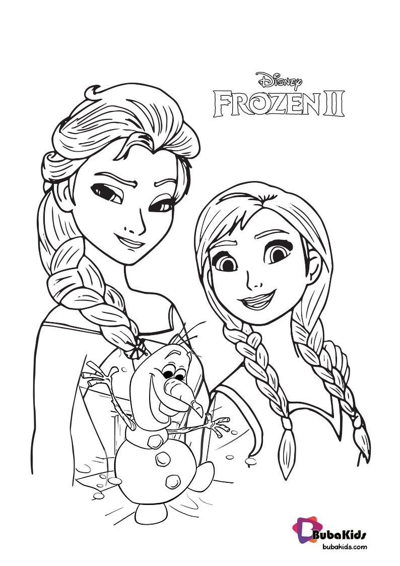 Elsa Olaf Anna The Best Princess Movie Coloring Page