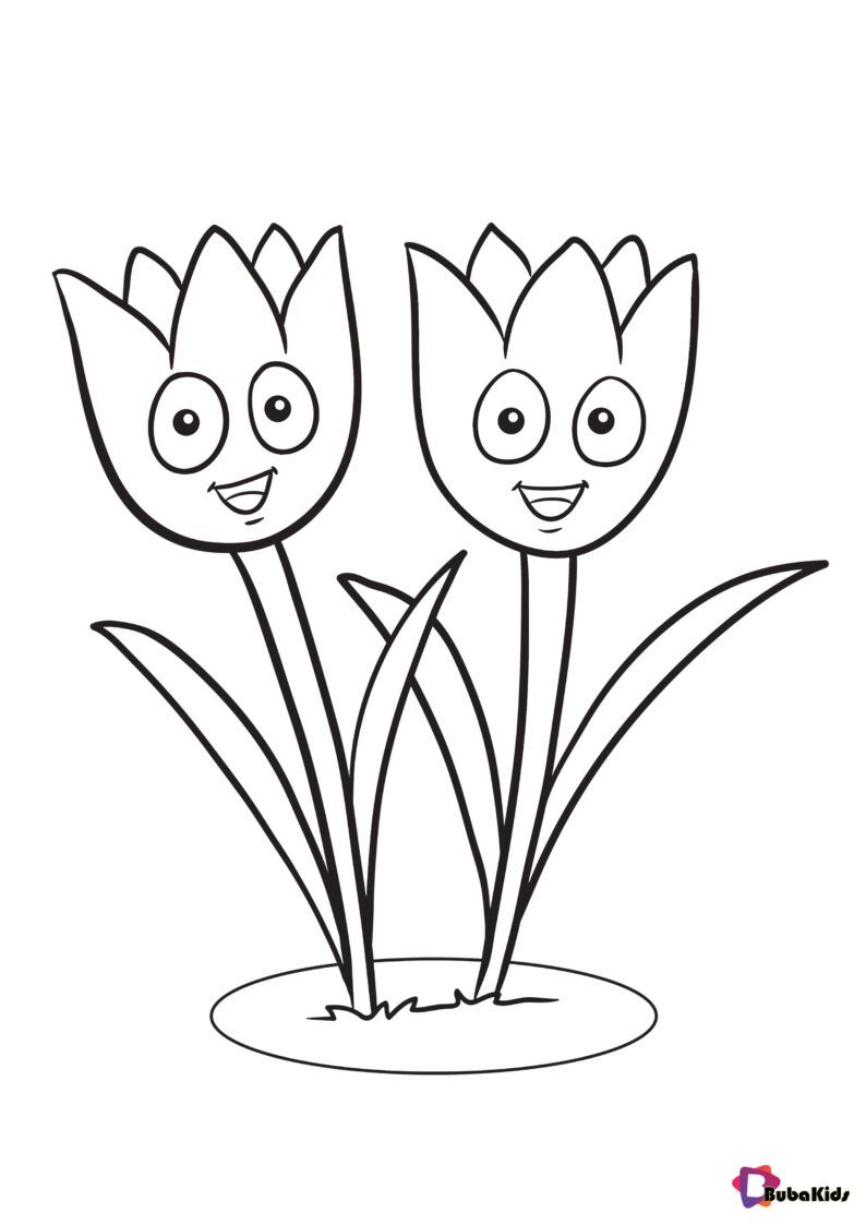 Flowers are the beauties of nature tulip flowers coloring pages