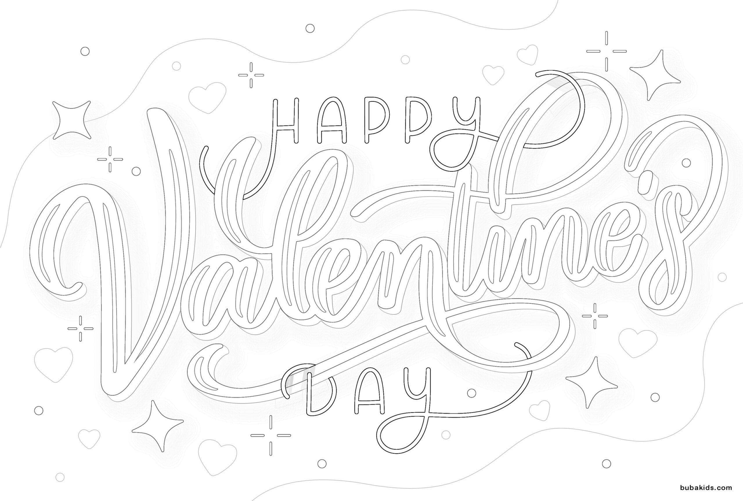 Happy valentine’s day coloring page