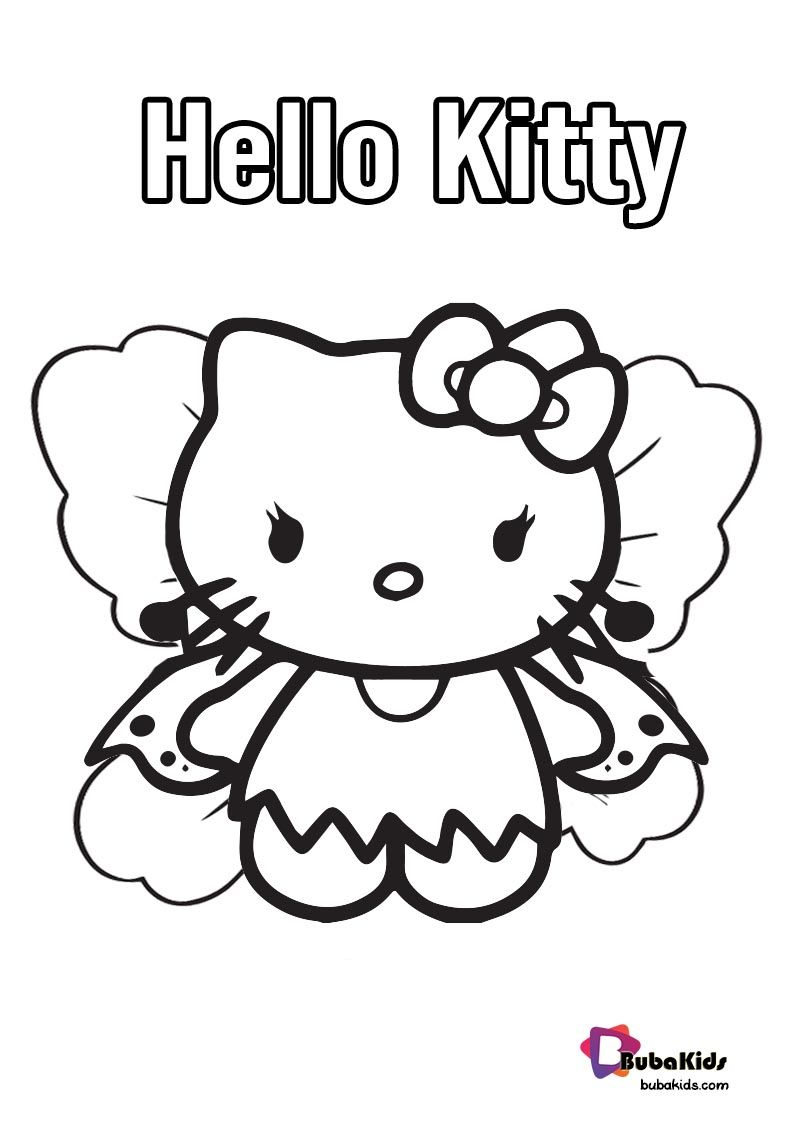 Hello Kitty Winged Angel Coloring Page For Kids