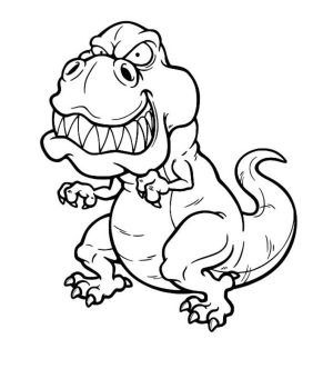 Mad hungry dinosaurs trex coloring page for kids