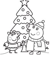 Peppa pig chritsmas special edition coloring page for kids