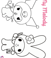 sanrio my melody and kuromi coloring page