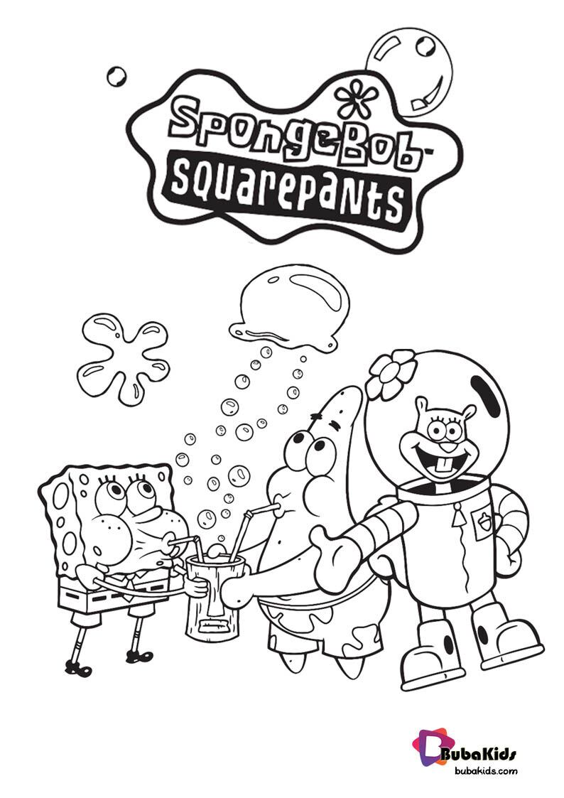 Spongebob free printable coloring page for kids Wallpaper