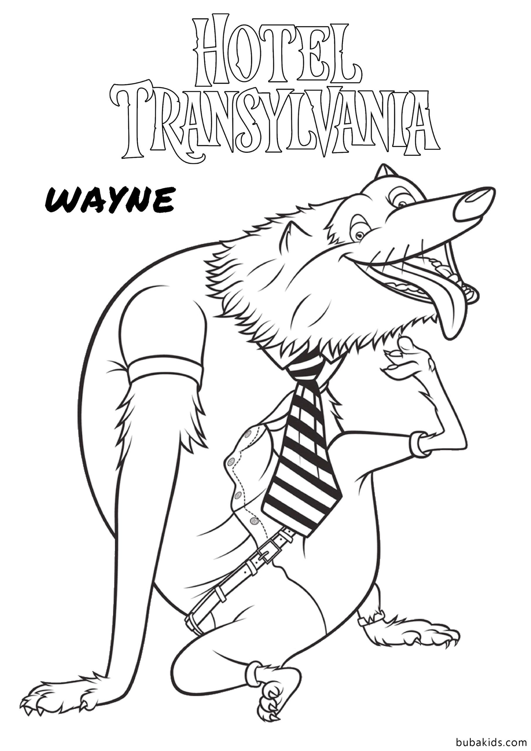 Wayne Werewolf Hotel Transylvania Coloring Page