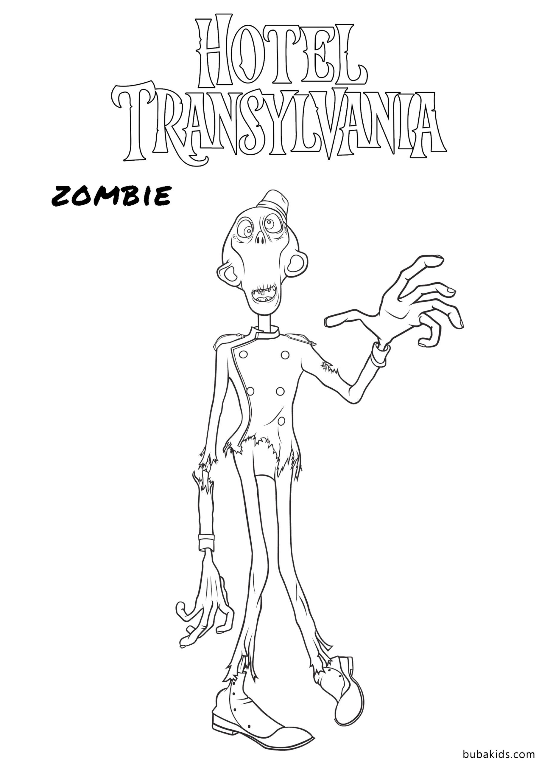 Zombie bellboy Hotel Transylvania Coloring page Wallpaper