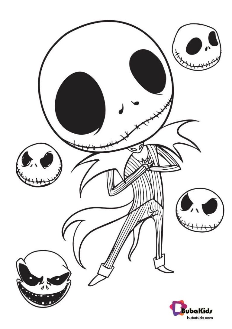 Free printable jack skellington coloring page | BubaKids.com