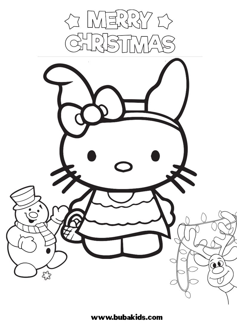Hello Kitty and friends merry christmas coloring page Wallpaper