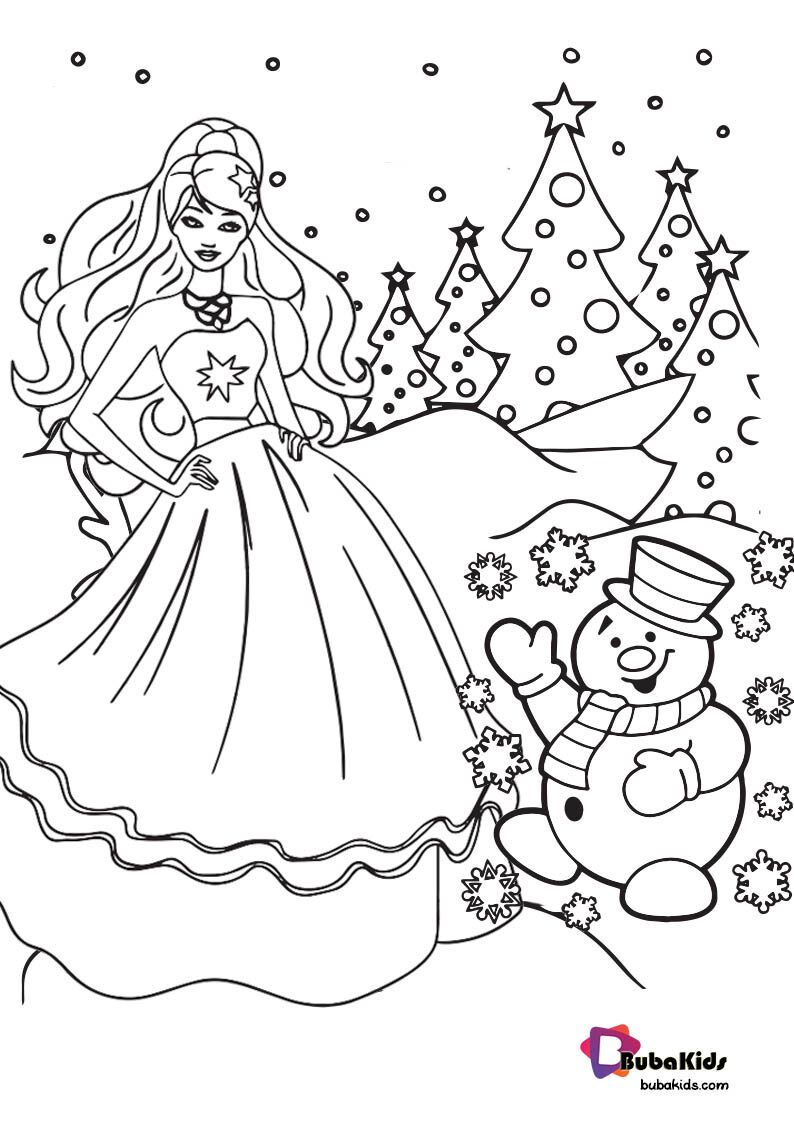 easy barbie christmas coloring pages Wallpaper