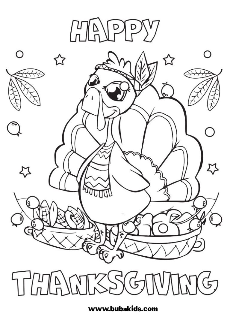 hey kids happy thanksgiving free coloring page for kids | BubaKids.com