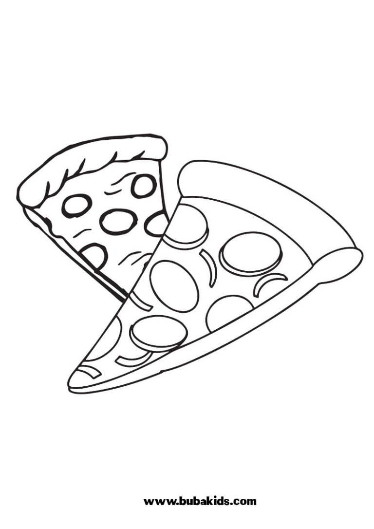 I love pizza coloring page for kids | BubaKids.com