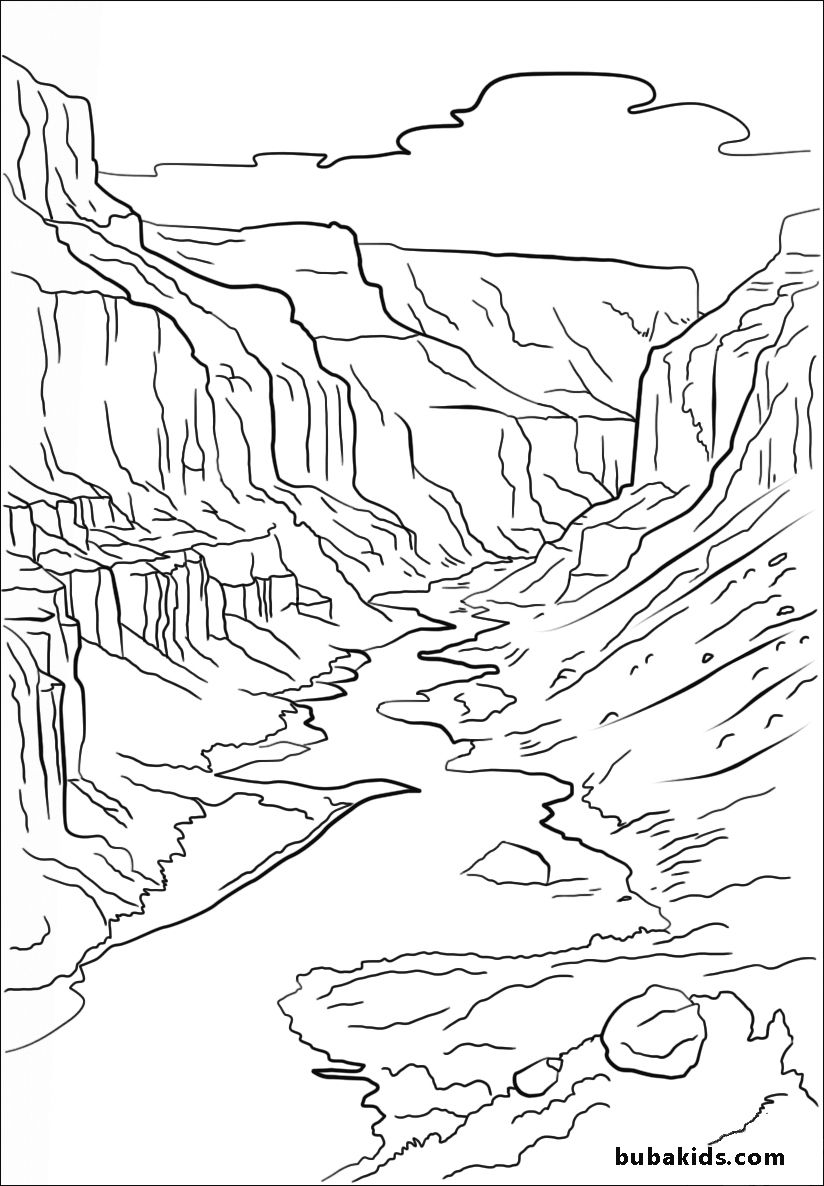 nature coloring grand canyon coloring page