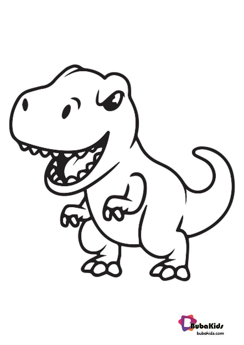 kids dinosaurs t-rex coloring page printable free